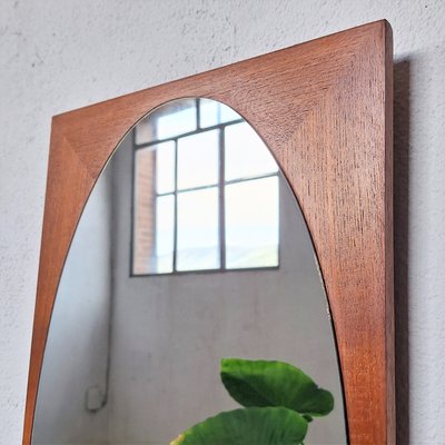 Mid-Century Wall Mirror with Wooden Frame, 1950s-WK-2021303