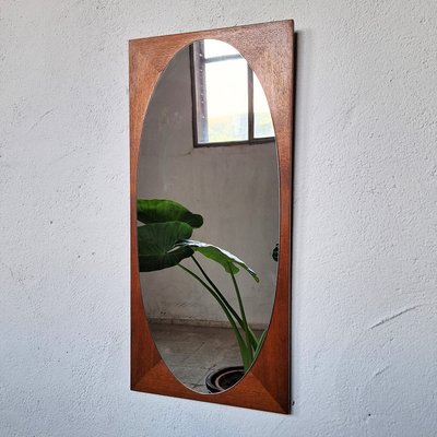 Mid-Century Wall Mirror with Wooden Frame, 1950s-WK-2021303