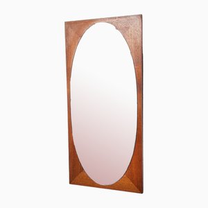 Mid-Century Wall Mirror with Wooden Frame, 1950s-WK-2021303