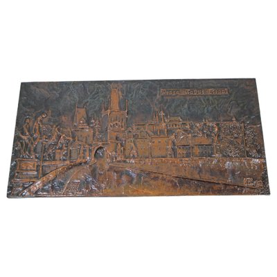 Mid-Century Wall Sculpture in Copper and Metal, 1972-TZ-1062761