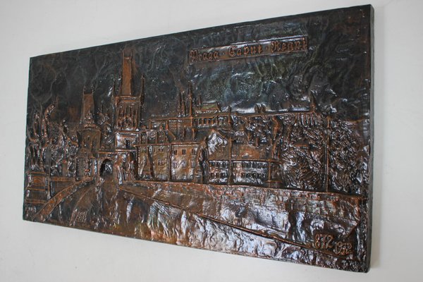 Mid-Century Wall Sculpture in Copper and Metal, 1972-TZ-1062761