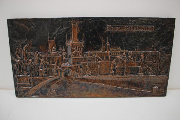 Mid-Century Wall Sculpture in Copper and Metal, 1972-TZ-1062761