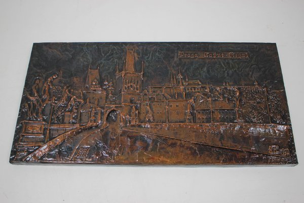 Mid-Century Wall Sculpture in Copper and Metal, 1972-TZ-1062761