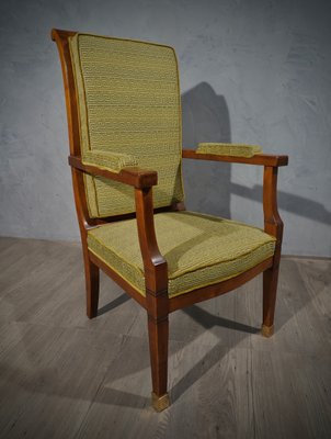 Mid-Century Walnut Brass & Velvet Armchairs, 1950, Set of 2-UH-1180616