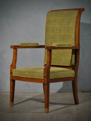 Mid-Century Walnut Brass & Velvet Armchairs, 1950, Set of 2-UH-1180616