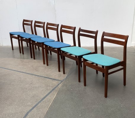 Mid-Century Walnut Dining Chairs, 1960s, Set of 6-UAH-1330930