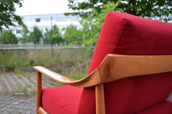 Mid-Century Walnut Easy Chair from Knoll Antimott-UF-1304392