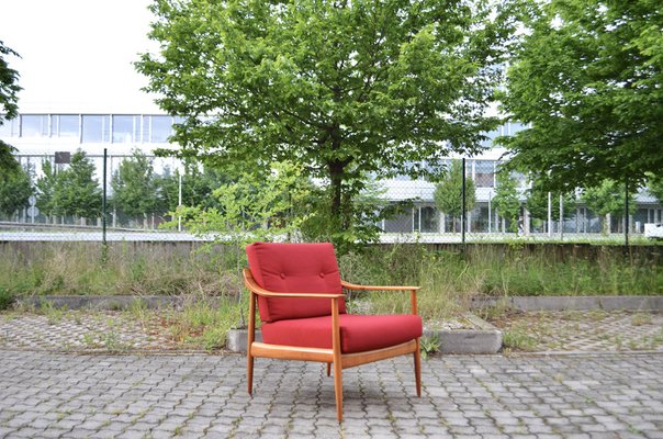 Mid-Century Walnut Easy Chair from Knoll Antimott-UF-1304392