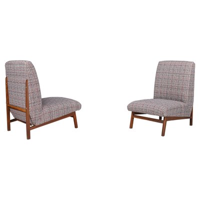 Mid-Century Walnut Easy Chairs, Italy, 1960s, Set of 2-TRW-1752026