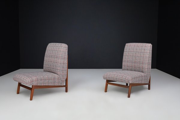 Mid-Century Walnut Easy Chairs, Italy, 1960s, Set of 2-TRW-1752026