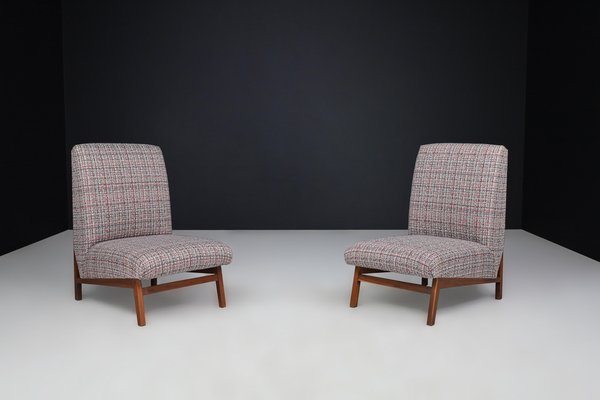 Mid-Century Walnut Easy Chairs, Italy, 1960s, Set of 2-TRW-1752026