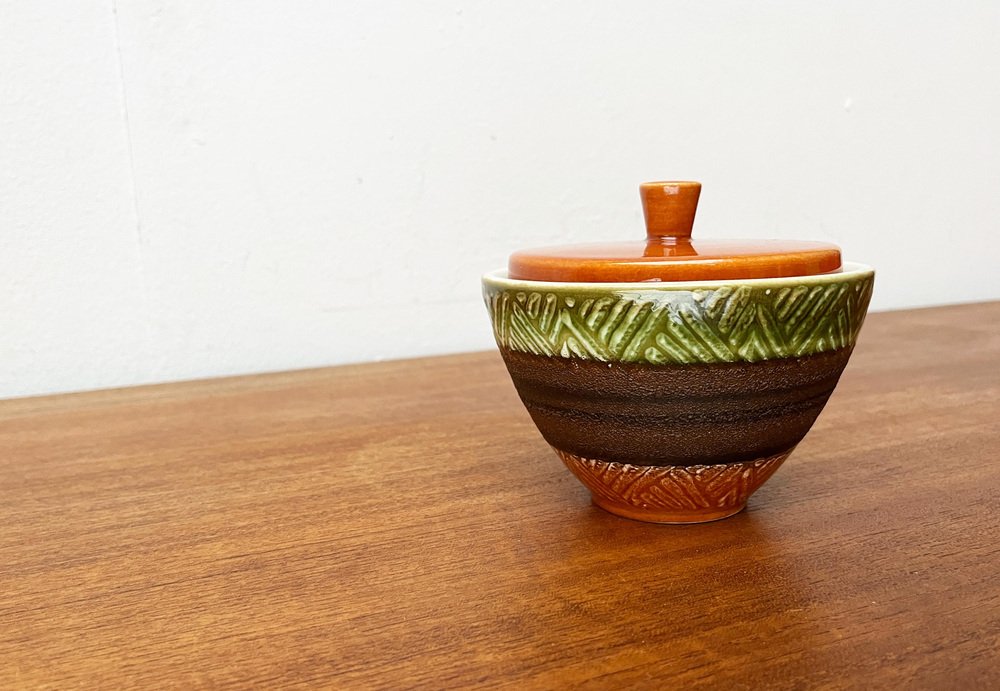 Mid-Century West German Pottery WGP Jar Bowl with Lid from Dümler & Breiden, 1960s