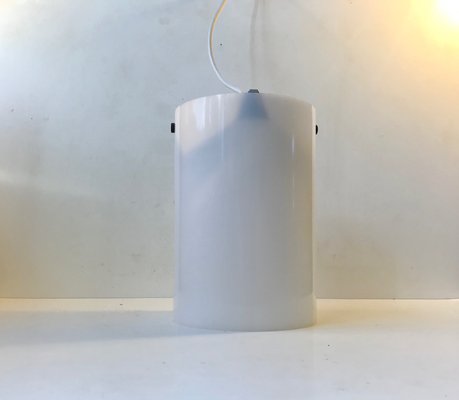 Mid-Century White Acrylic Glass Pendant Lamp by Bent Karlby for Lyfa, 1960s-LCR-672736