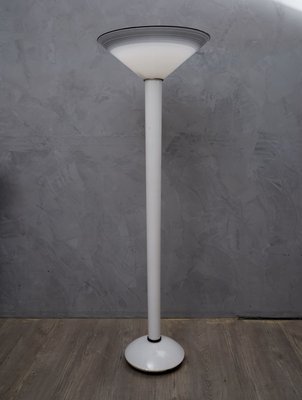 Mid-Century White and Black Murano Glass Floor Lamp, 1950s-UH-729461