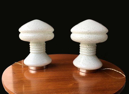 Mid-Century White and Grit Green Table Lamps, Set of 2-GGK-777838