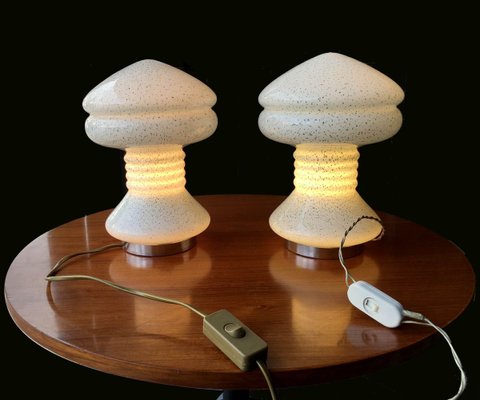 Mid-Century White and Grit Green Table Lamps, Set of 2-GGK-777838