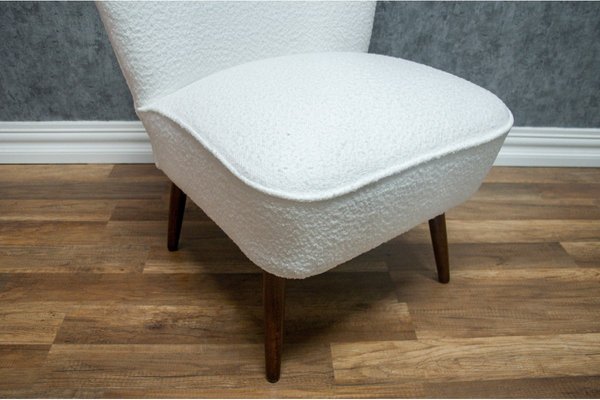 Mid-Century White Boucle Club Chair-BXB-1170242