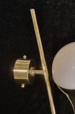 Mid-Century White Brass and Murano Round Art Glass Wall Light, 1950s-UH-1319977