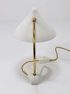 Mid-Century White Brass Table Lamp attributed to Karl-Heinz Kinsky for Cosack, 1950s-MWV-1742063