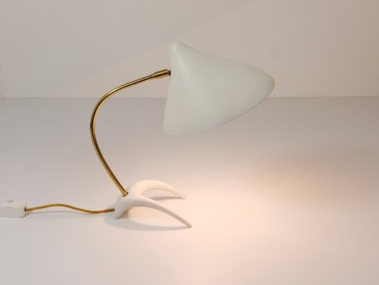 Mid-Century White Brass Table Lamp attributed to Karl-Heinz Kinsky for Cosack, 1950s-MWV-1742063