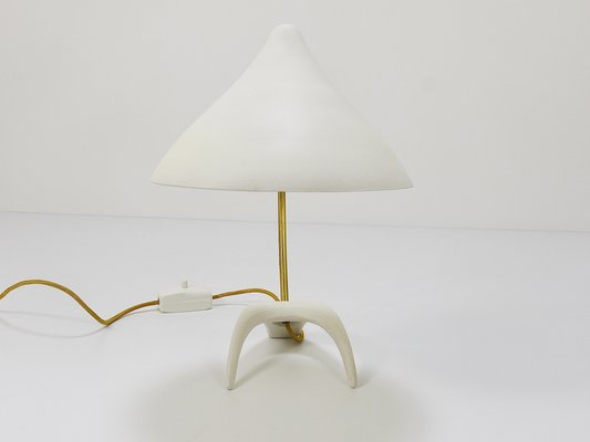 Mid-Century White Brass Table Lamp attributed to Karl-Heinz Kinsky for Cosack, 1950s-MWV-1742063