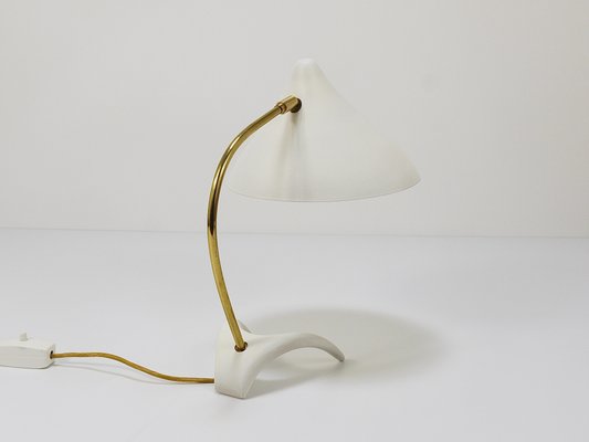 Mid-Century White Brass Table Lamp attributed to Karl-Heinz Kinsky for Cosack, 1950s-MWV-1742063