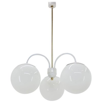 Mid-Century White Chandelier from Kamenický Šenov, 1970s-TZ-677955