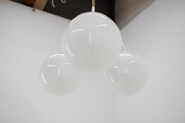 Mid-Century White Chandelier from Kamenický Šenov, 1970s-TZ-677955