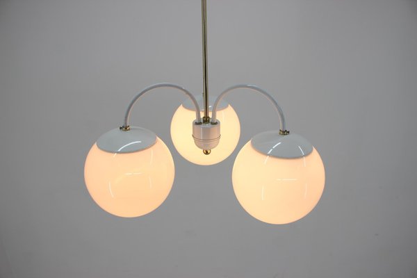 Mid-Century White Chandelier from Kamenický Šenov, 1970s-TZ-677955