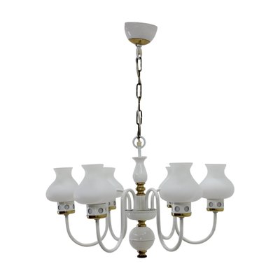 Mid-Century White Chandelier from Lidokov, 1960s-TZ-602216