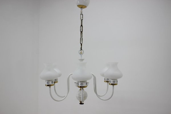 Mid-Century White Chandelier from Lidokov, 1960s-TZ-602216