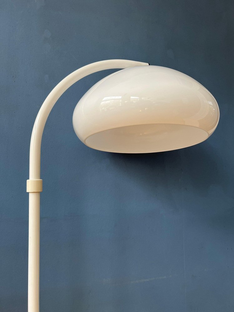 Mid-Century White Flexible Snake Mushroom Floor Lamp from Dijkstra