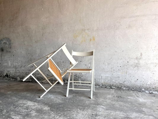 Mid-Century White Folding Dining Chair, Italy, 1970s-PDG-1999436