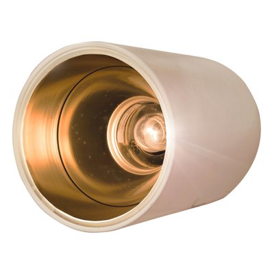 Mid-Century White Gold and Steel Cylinder Wall Lamp, The Netherlands, 1970s-UZ-862829