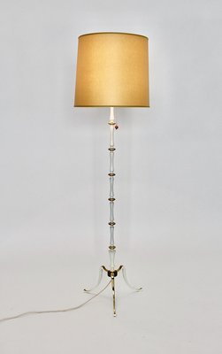 Mid-Century White Golden Metal Floor Lamp, Italy, 1950s-NB-1335570