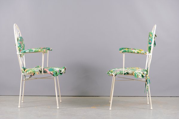 Mid-Century White Iron Chairs, 1960s, Set of 2-CIP-938359