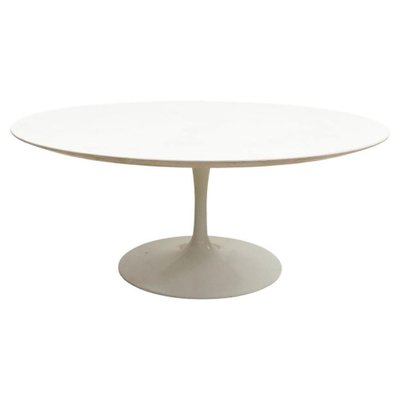 Mid-Century White Metal Tulip Feet Coffee Table by Knoll-FGA-1308796