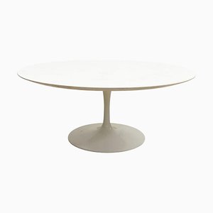 Mid-Century White Metal Tulip Feet Coffee Table by Knoll-FGA-1308796