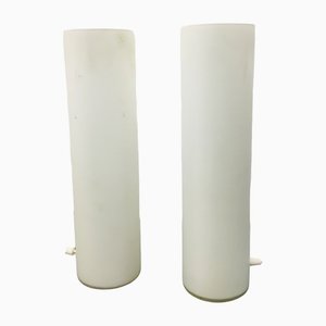 Mid-Century White Milk Glass Table Lamp, Italy, 1960s, Set of 2-UWE-1408309