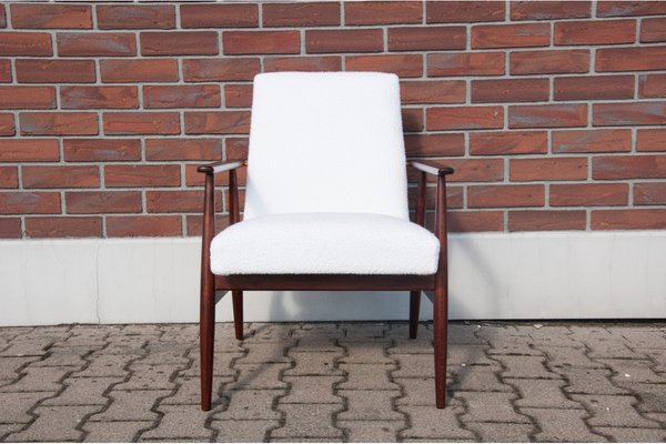 Mid-Century White Model 300-190 Boucle Armchair by H. Lis, Poland, 1960s-BXB-1396781