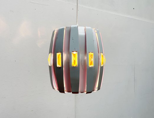 Mid-Century White Model Metal and Prism Pendant Lamp by Werner Schou for Coronell Elektro, Denmark, 1960s-UAH-2036205