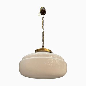 Mid-Century White Murano Glass Pendant Light-JJC-936300