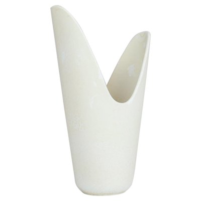 Mid-Century White Pike Mouth Vase by Gunnar Nylund for Rörstrand, Sweden-UYK-968356