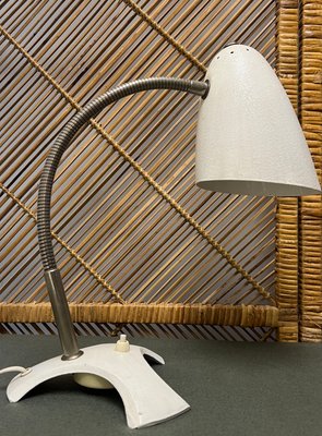 Mid-Century White Shrink Varnish Table Lamp, 1950s-WZZ-1440833