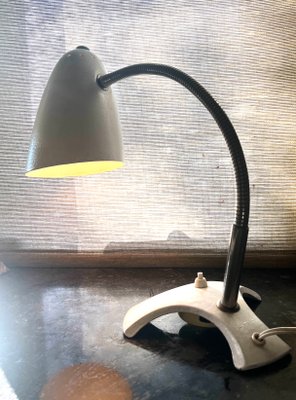 Mid-Century White Shrink Varnish Table Lamp, 1950s-WZZ-1440833