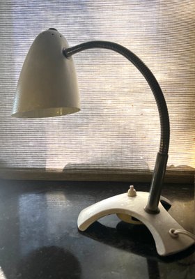 Mid-Century White Shrink Varnish Table Lamp, 1950s-WZZ-1440833