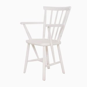 Mid-Century White Spindle Back Armchair-ZO-808199