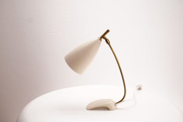 Mid-Century White Table Lamp-KIJ-1344966