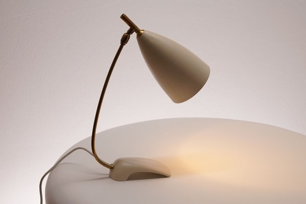 Mid-Century White Table Lamp-KIJ-1344966