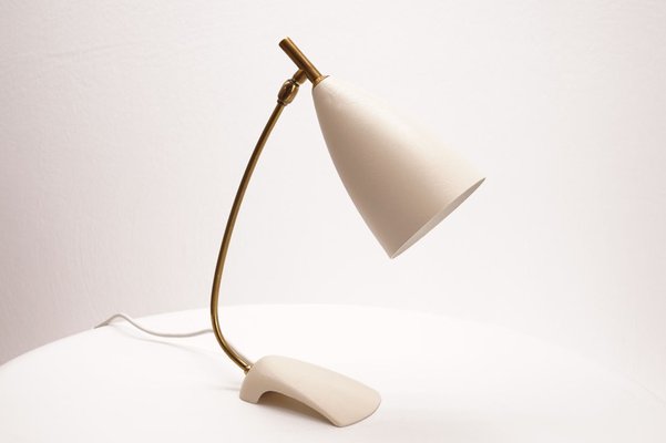 Mid-Century White Table Lamp-KIJ-1344966